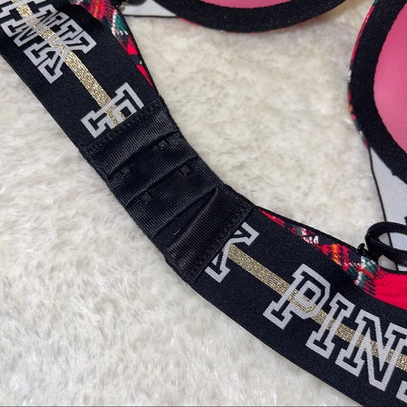 Pink Christmas Matching Bra and Thong Set - Picture 4 of 11